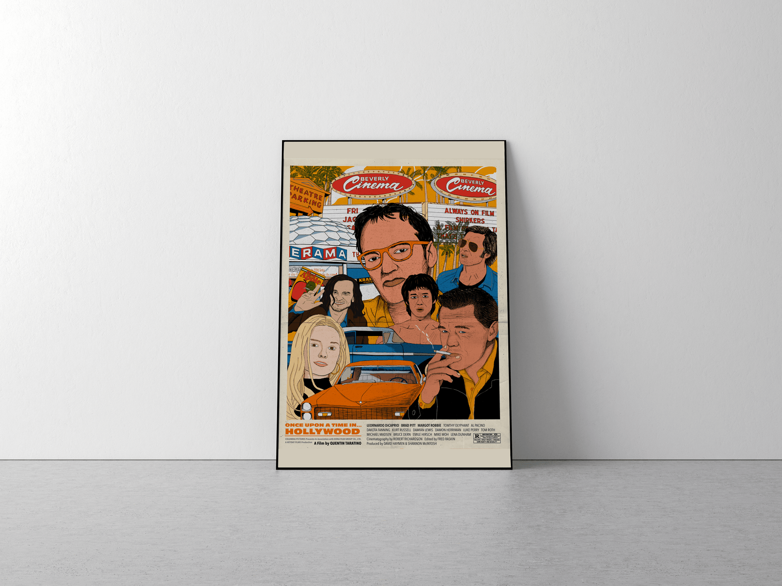 Leaning on the wall mockup
